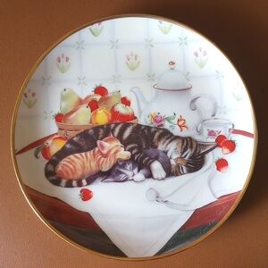 Cat Nap Limited Edition Franklin Mint Heirloom Porcelain Decorative Plate
